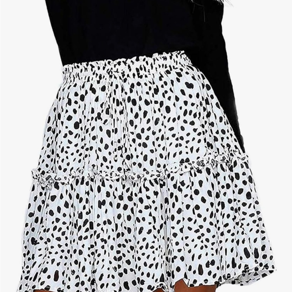 Black and White Animal Print Skirt